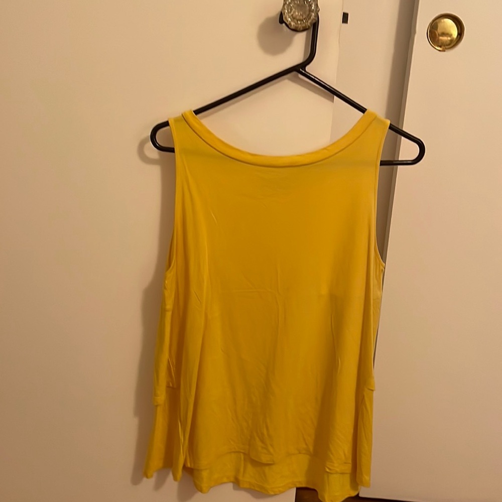 Yellow Tank with ruffle back top